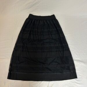 Long Black Detailed Skirt